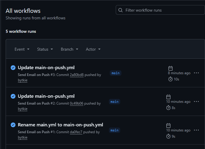 GitHub Actions näide